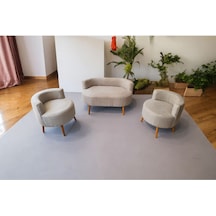 Keten Kumaş Çay Seti Koltuk Takımı - Ofis Balkon Kafe Bahçe Salon Mobilyası 2 1 1 6999