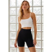 Kadın Regular U Yaka Polyemide Kumaşlı Siyah Korse