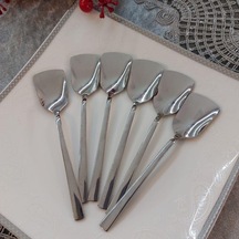 Seramikci Dondurma Kaşığı Platin 6 Lı Gümüş