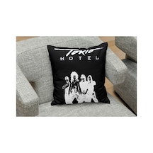 Owl Bag Tokio Hotel Black And White Style Desenli Tasarım Kare B0ş Yastık Kılıfı Çok Renkli