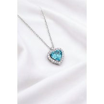 Çekirdekjewelry 925 Ayar Gümüş Zirkon Taşlı Kalplı Kolye Gri Akua