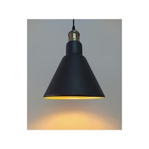 S Retro Rustik Siyah Içi Altın Metal Sarkıt Siyah