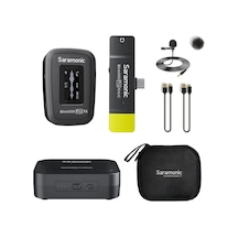 Saramonic Blink500 Pro B5 Mini Çift Kanallı Stereo Kablosuz Mikrofon, Şarj Kutusuyla Birlikte, Type-c Android Akıllı Telefon Apple Uyumlu MacBook Pc İçin Usb-c Bağlantı Noktası 3,5 Mm Kulaklık Çıkışı, Siyah