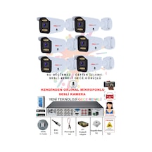 6 Lı Sesli Güvenlik Kamerası 5 Mp Gece Renkli Yüz Ve Araç Tanımalı Full Hd Kamera Sistemi