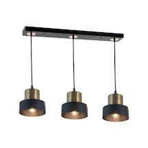 Tt031-3S-Sy-Esk Tt Aydınlatma Mat Siyah-Eskitme 3 Lü Sıralı Avize