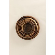 Walnut 6'lı El Yapımı Doğal Ceviz Kase Takımı 1293