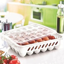 24 Bölmeli Plastik Kapaklı Yumurta Saklama Kutusu Düzenleyici Yumurta Saklama Kabı Plastik Beyaz Diğer