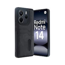 Redmi Note 14 4g Kılıf Sara Kartvizitli Deri Kılıf - Siyah Bz8683140842420