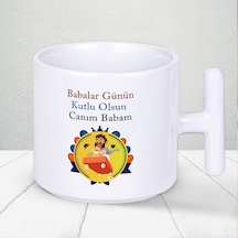 Sıcacık Kahve, Sevgi Dolu Baba Babalar Gününe Özel Hediyelik T Kupa Beyaz