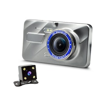 Wezone Araç İçi Dvr Kaydedici, Ön-arka İki Kamera, 1080p Full Hd, Gece Görüşü, 4" Ips Ekran, Otomatik Kayıt, Park Monitörü