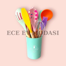 Slikon 11'li Kepçe Seti Isıya Dayanıklı Kepçe-çırpıcı-makarna Ke