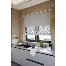 Perdea Lazer Kesim Mat Stor Perde, Lazer Kesimli Klasik Serisi, C-191005 Gri Renk