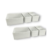 8'li Beyaz Çekmece İçi Düzenleyici Organizer Set - Çok Amaçlı Dolap İçi Kutu Seti