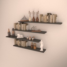 Rafkestir 4 Lü Raf Set ( 90-90-80-80 ) Antrasit ( Mat )