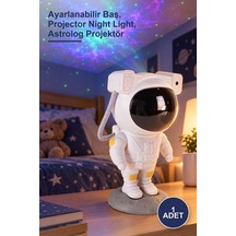 1 Adet Astronot Şarjlı Projektör Gece Lambası Ayarlanabilir Baş, Projector Night Light, Astrolog Projektör .