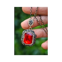 Stoneage Rf03770 Kırmızı Kristal Taşlı El Yapımı Kadın Kolye Ve Zincir Diğer
