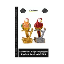 Özel Üretim Dekoratif Hediye Kristal Şık Swaroski Taşlı Papağan Figürü Tekli Alk5763