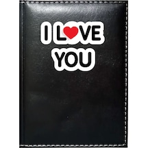 Promosyon Denizi I Love You 1 Görselli Siyah Ruhsat Kabı
