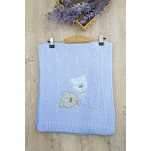 Kız Bebek Triko Mevsimlik Battaniye Stl6214 Beyaz - Fuşya