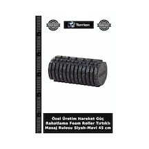 Özel Üretim Hareket Güç Rahatlama Foam Roller Tırtıklı Masaj Rulosu Siyah-mavi 45 Cm Siyah - Mavi