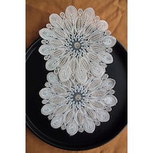 6 Adet Fransız Tarzı Modern Krem Vizon Beau Decor Bardak Altlığı Bej