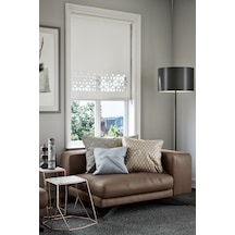 Lazer Kesim Mat Stor Perde, Lazer Kesimli Modern Serisi, M-141001 Beyaz Renk Beyaz