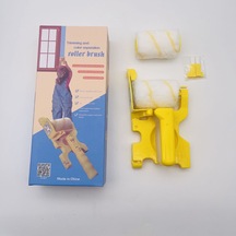 Yuntech01 Duvar Boyama Aracı: Köşesiz İnce Tüylü Multifonksiyonel Rulo Fırça, Boya Ve Lateks Uyumlu, Sarı Kısa Saplı Set 1 Fırça + 2 Rulo + 2 Tüyle