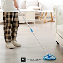 Ekostem Mini Boy Teleskopik Mikrofiber Makarna Uçlu Mavi Mop
