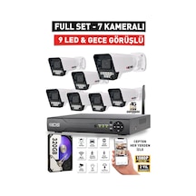 7 Kameralı 1080p Fullhd 5mp Lensli 9 Led Gece Görüşlü Güvenlik Kamerası Seti - 320gb
