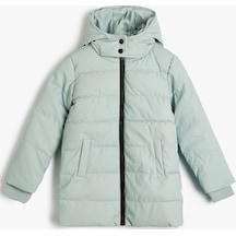 Koton Oversize Şişme Mont Fermuar Kapamalı Manşetleri Lastikli Green 4wkg00011aw 4WKG00011AW774 Yeşil