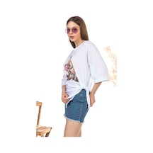 Kadın Oversize Bear Baskılı Tshirt (534304769)