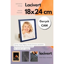 Lacivert-20mm Çerçeve Camlı 18x24 Cm Fotoğraf Resim Çerçevesi Ayaklı Veya Duvara Asma Yatay-dikey 23108095