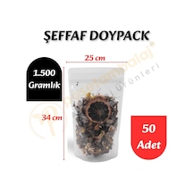 Şeffaf Doypack 25x34x12 Cm 50 Adet