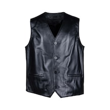 Tamer Tanca Erkek Hakiki Deri Siyah Yelek Deri Mont 1042 Y03 Erk Derı Yelek Sk24/25 Sıyah Zıg Siyah