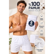 Trendybee Erkek Slip Külot 6'lı Paket Kutulu Beyaz %100 Pamuk