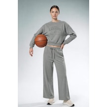 Defacto Nba Los Angeles Lakers Wide Leg Cepli Geniş Paça Standart Boy Eşofman Altı F8217ax25wngr362 Gri-gr362