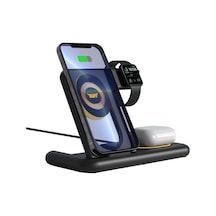Buff Bl40 5in1 Telefon Watch Kulaklık Tutucu Kablosuz Led Işıklı Hızlı Şarj Standı Çok Renkli