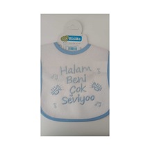 My Baby Kumsal Su Geçirmez Halam Beni Çok Seviyor Baskılı Bebek Mama Önlüğü