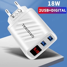 Usb Şarj Aleti Hızlı Şarj Qc 3.0 İphone Uyumlu 12 Xiaomi Redmi İçin Led Dijital Ekran Evrensel Taşınabilir Adaptör Cep Telefonları Şarj Cihazı