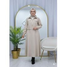 Lovie Moda Kadın Beli Lastikli İkili Takım Bej Lovie Moda Kadın Beli Lastikli İkili Takım Bej