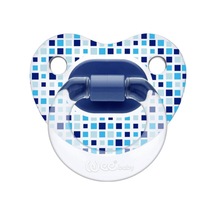 Wee Baby Şeffaf Desenli Damaklı Emzik No:1 Mavi