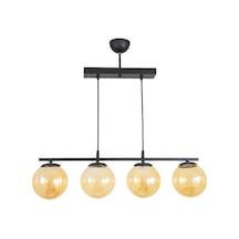 Siyah Model Modern Glop Balcamlı Avize 4'lü