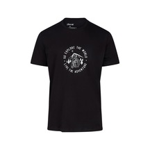 2as Alex Baskılı Erkek Sıfır Yaka T-shirt Siyah