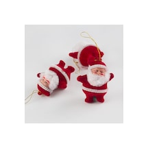 3'lü Noel Baba Yılbaşı Ağaç Süsü 0448 Kırmızı