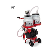 Melasty Micro Tekli İnek Süt Sağma Makinesi Alüminyum Güğüm - Silikon Memelik Çift Güğüm Kuru Pompa
