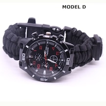 Cbtx Outdoor Survival Paracord Ipli Pusulalı Bileklik Saat D