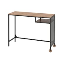 Fjällbo Siyah 100x36 Cm Çalışma Masası Rustik Metal Ve Masif Ahşap
