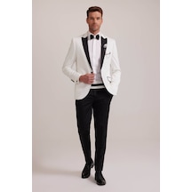 Ysf Erkek Krem Kırlangıç Yaka Slim Fit Damatlık