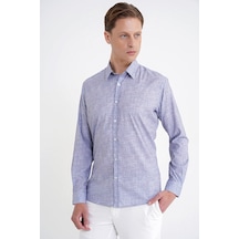 Slim Fit Klapa Yaka Esnek Pamuklu Gri Çizgili Gömlek G 1599 Slim Fit Klapa Yaka Esnek Pamuklu Gri Çizgili Gömlek G 1599