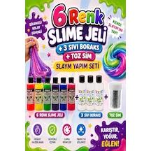Slaym Yapım Seti 6 Adet Slime Jeli + 3 Adet Sıvı Boraks + 1 Adet Toz Sim
